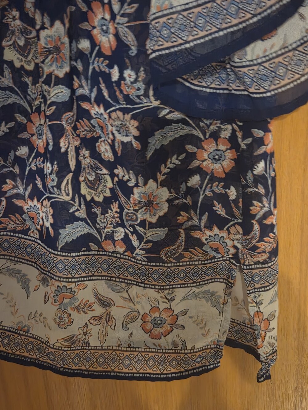 Roz & Ali Navy Floral Border Print Tunic - Picture 3 of 6
